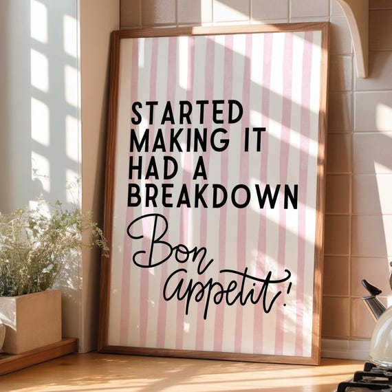 Funny Kitchen Bon Appetit Quote Art Print