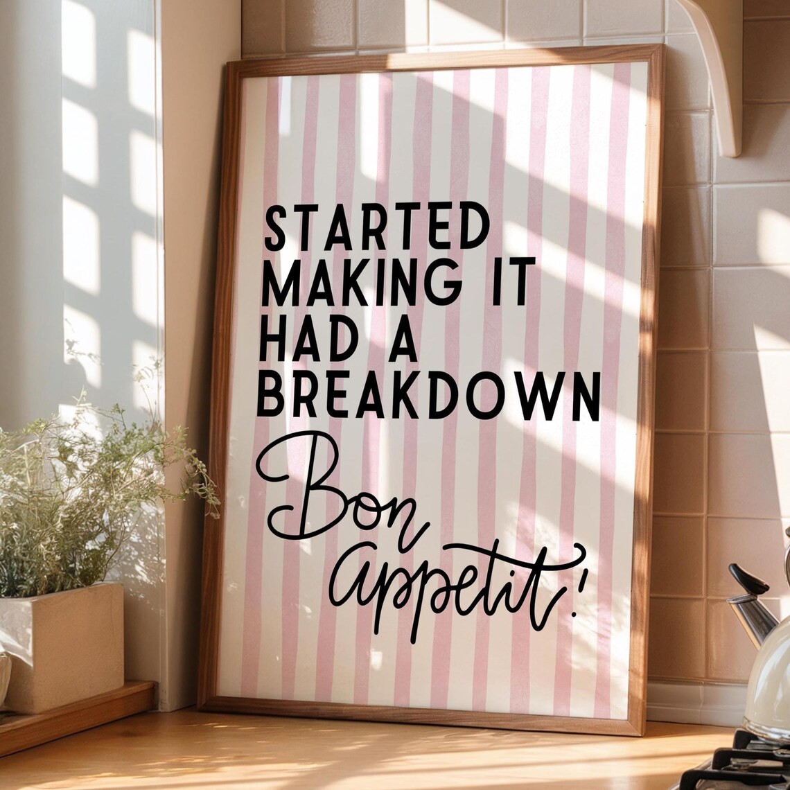 Funny Kitchen Bon Appetit Quote Art Print