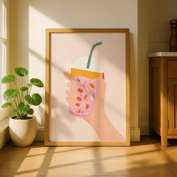 Drink Print Fun Kitchen Decor Frappe