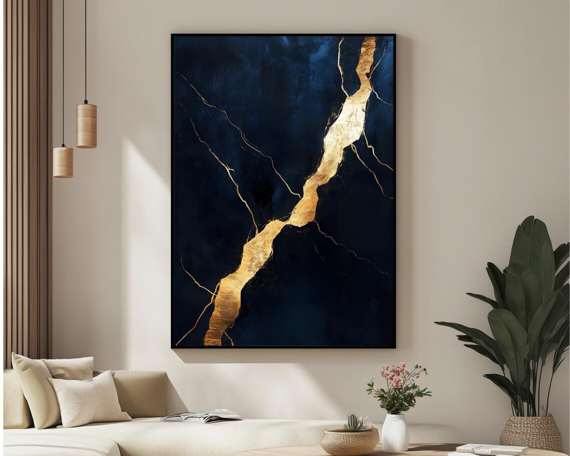 Black And Gold Marble Art Print Abstract Luxury Texture Instant Wall Art Modern Home Decor - Image 4