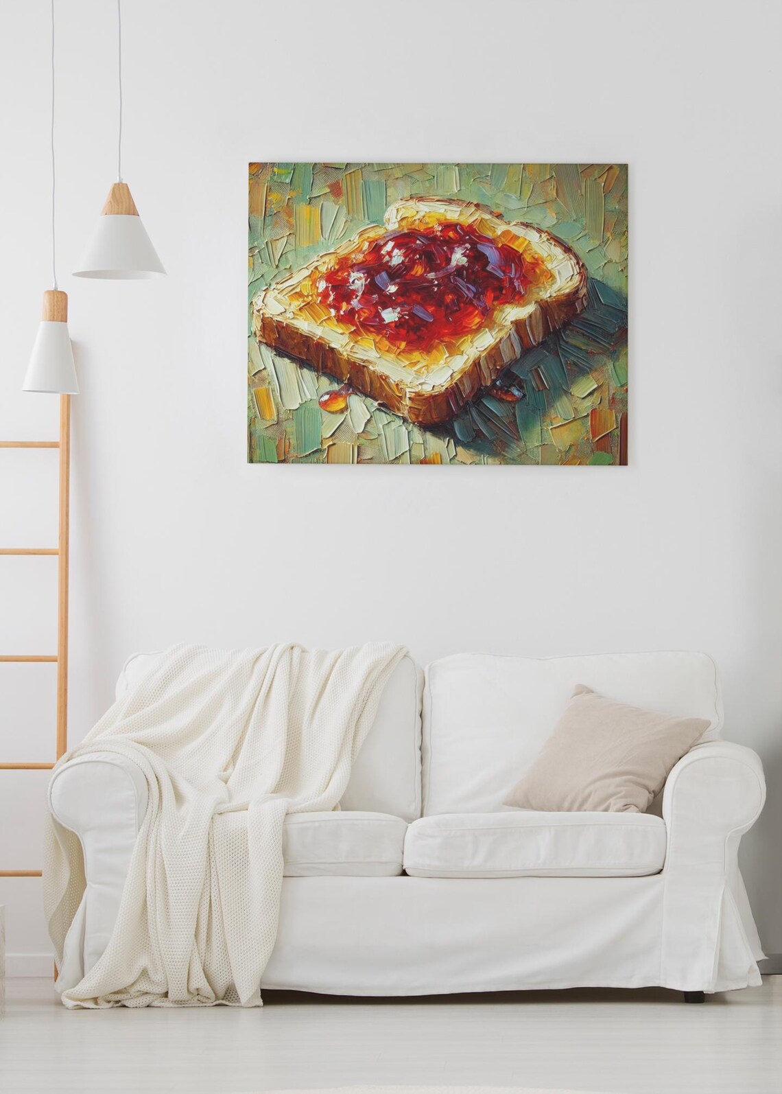 Jam Toast Oil Painting Print, Textured Food Art - Image 4