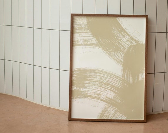 Abstract Paint Stroke Wall Print Beige Home Decor Cute Art Housewarming Gifts Bedroom Poster