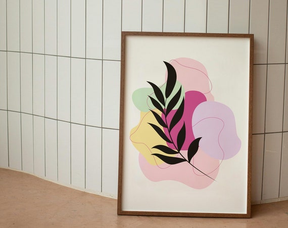 Multi Coloured Botanical Wall Print Home Decor Cute Art Housewarming Gifts Bedroom Poster