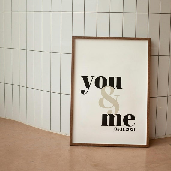 Personalised You Me Wall Print Custom Home Decor Cute Art Anniversary Gifts Birthday And Wedding Gift New Home Collection