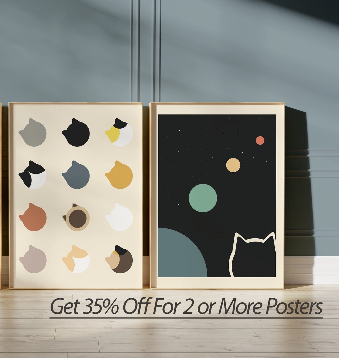 Minimalist Cat Portrait, Gift for Cat Parents - Image 2