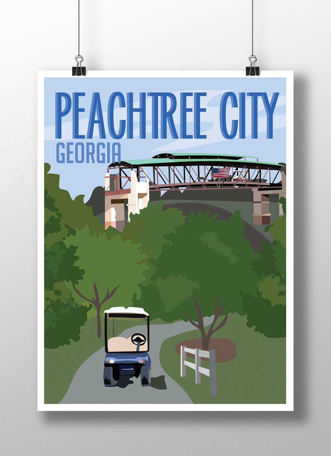 Peachtree City Travel Poster, Travel Poster