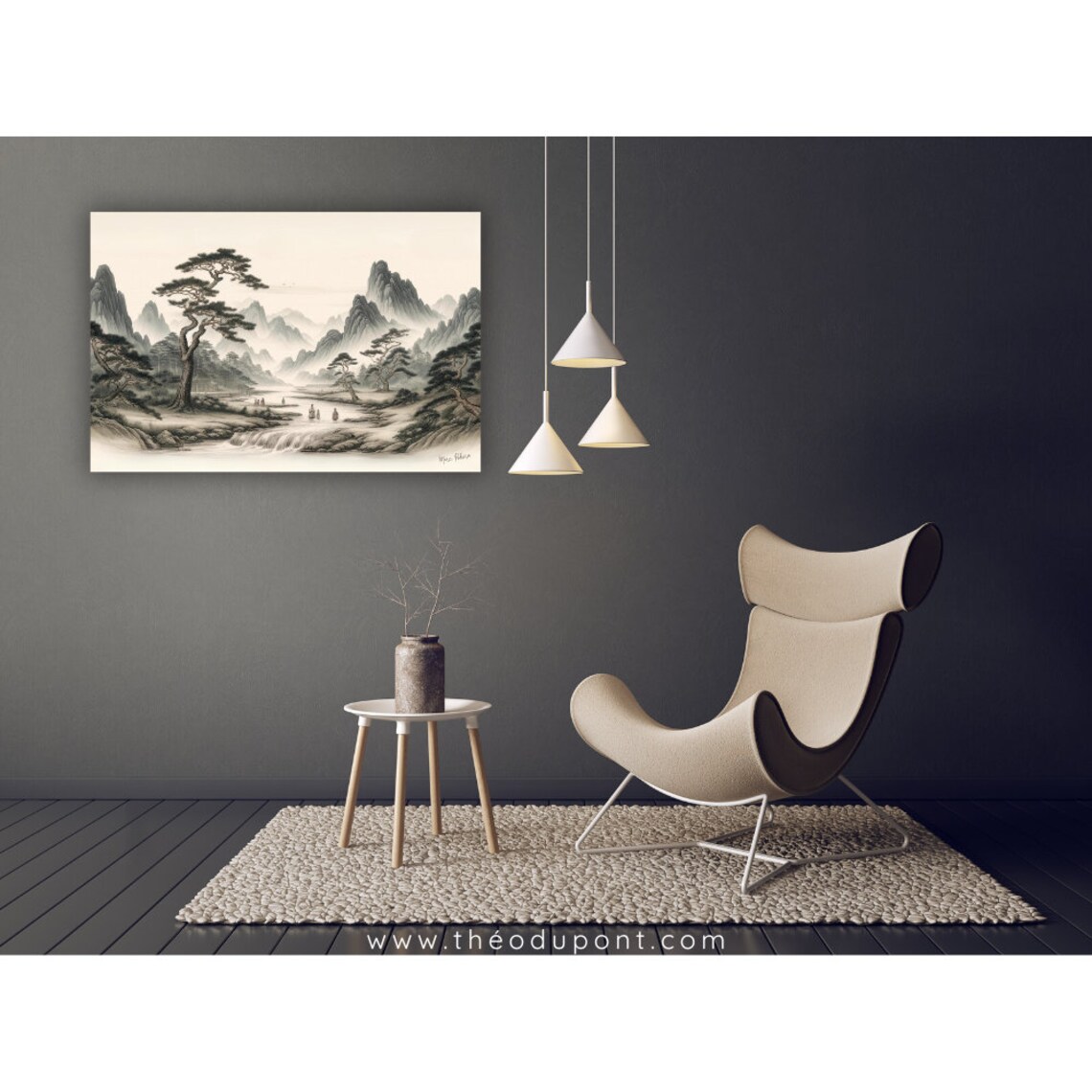 Joseon Hidden Sanctuary Ink Landscape Art Print - Image 2