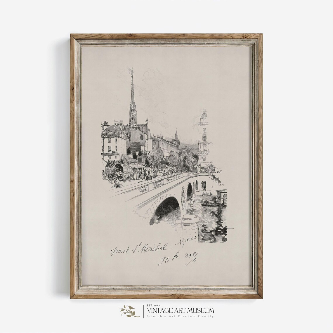 Vintage Paris Architecture Sketch, Minimalist Art Print