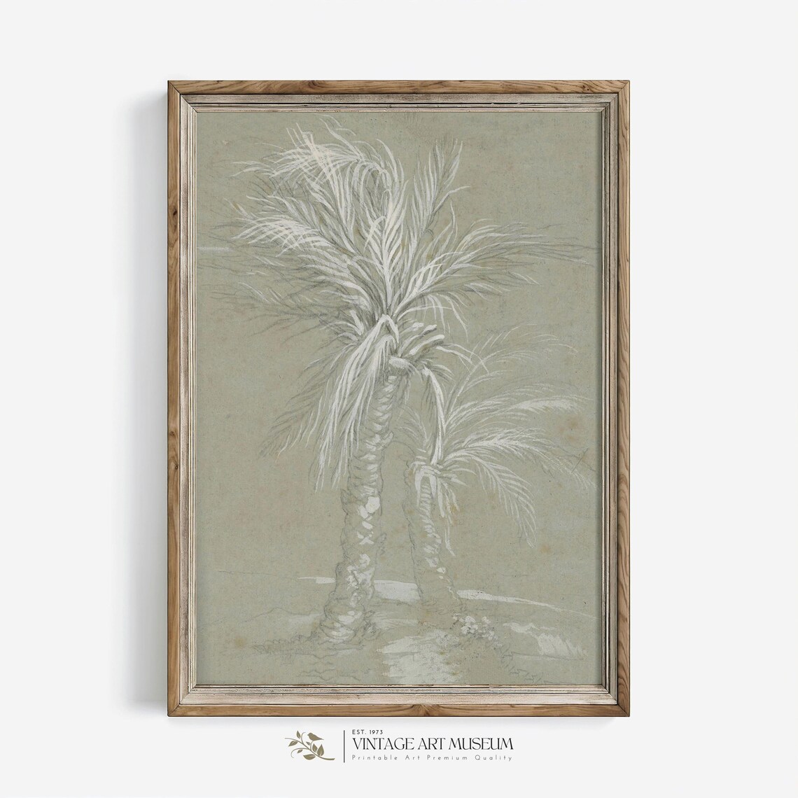 Vintage Tropical Palm Leaves Botanical Art Print