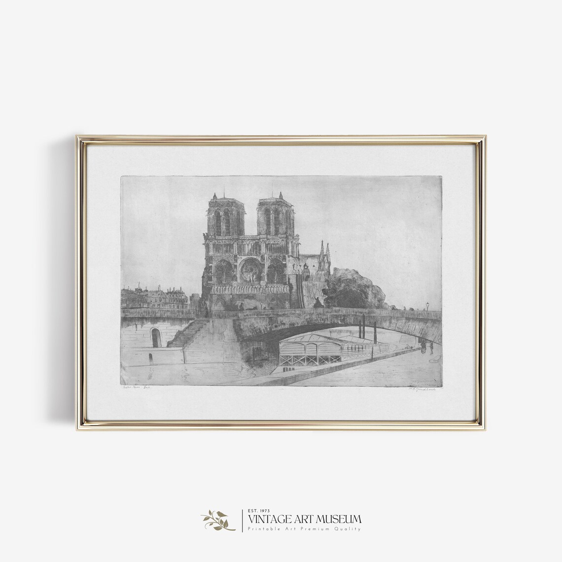 Notre Dame Paris Vintage Architecture Art Print - Image 2
