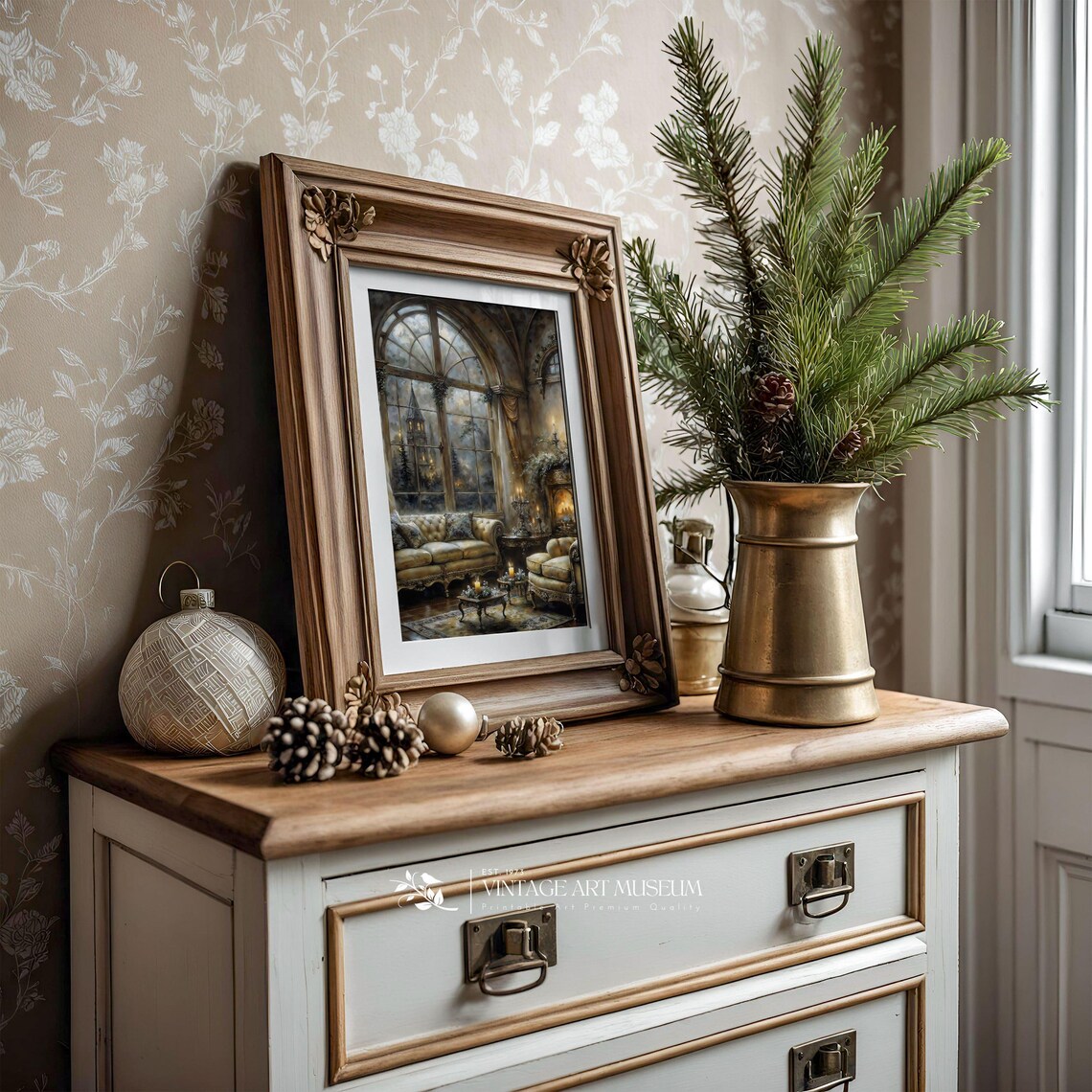 Vintage Winter Oil-Painting-Style Art Print - Image 2