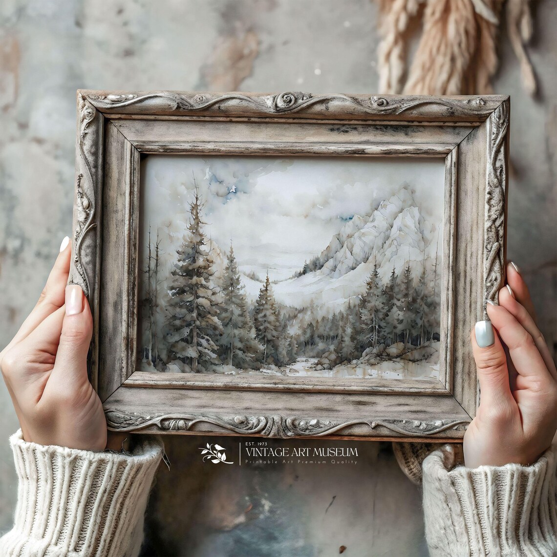 Winter Pine Forest Landscape Vintage Travel Poster - Image 2