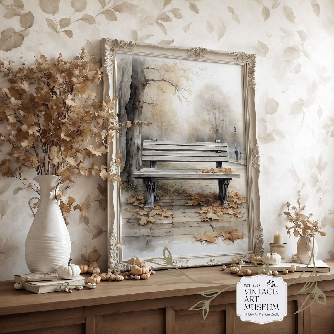 Autumn Leaves Countryside Art Print, Fall Decor - Image 2
