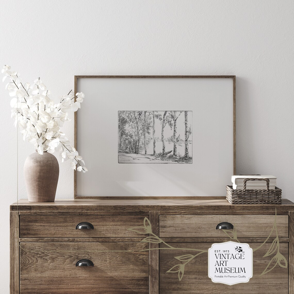 Forest Vintage Sketch Minimalist Art Print - Image 3