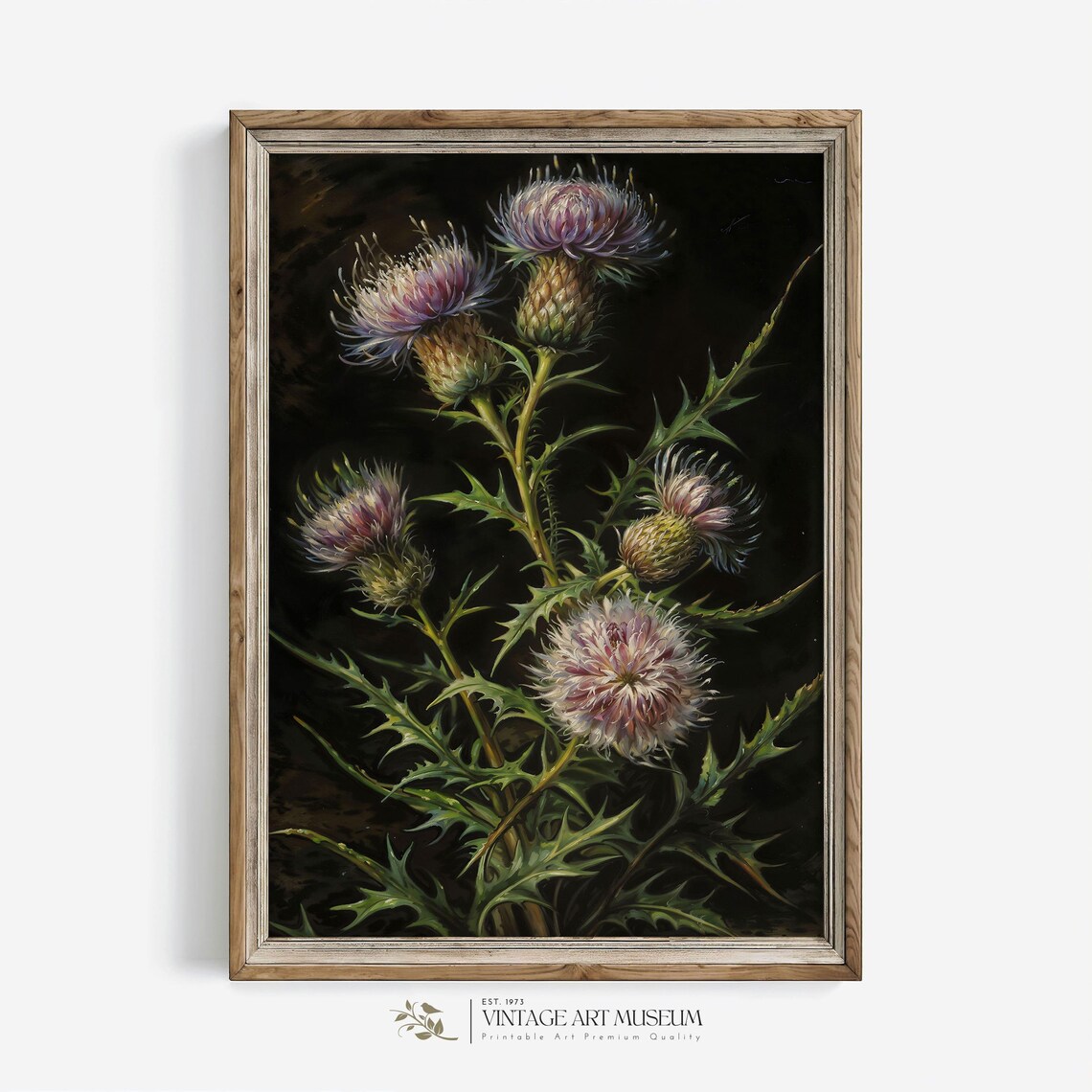 Dark Thistles Vintage Botanical Art Print - Image 3