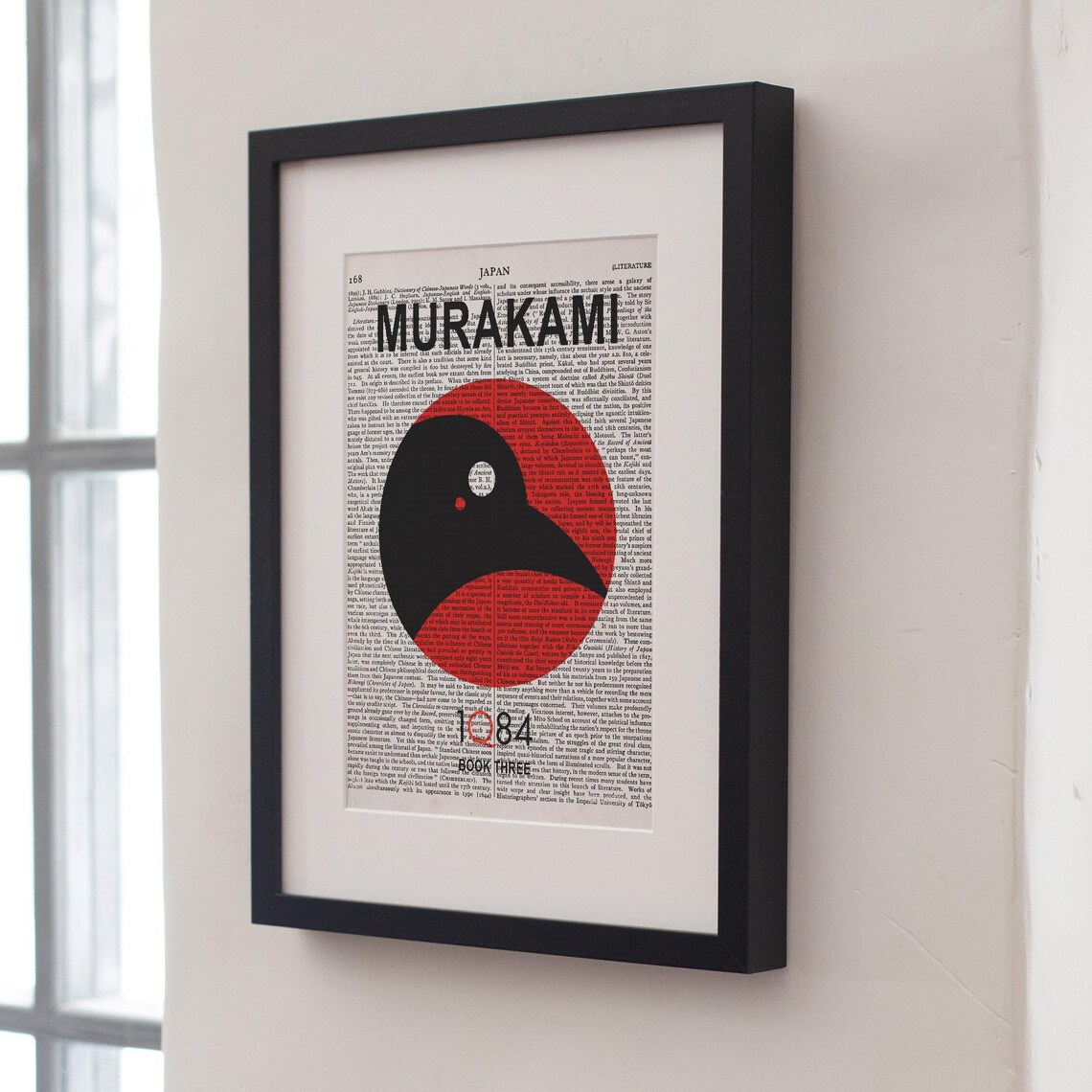 Haruki Murakami 1Q84 Book Three Red Circle Literary Dictionary Art Poster - Image 3