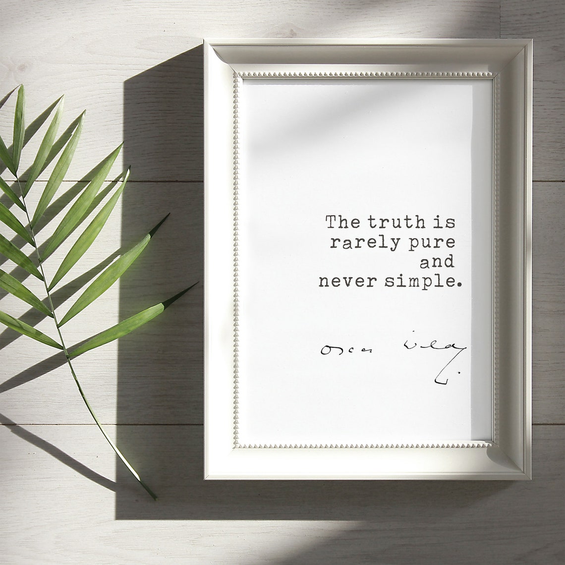 Oscar Wilde The Truth Is Rarely Pure And Never Simple Quote Poster - Image 2