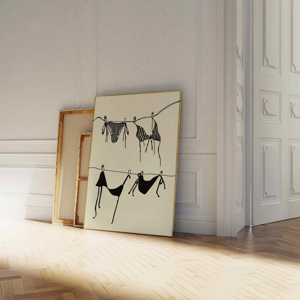Bikini Girl Laundry Retro Wall Art Print - Image 3