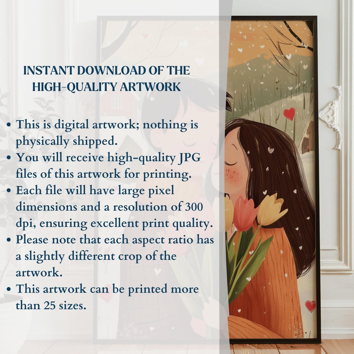 Romantic Valentines Day Wall Art Cute Valentines Day Art Valentines Day Painting Couple - Image 3