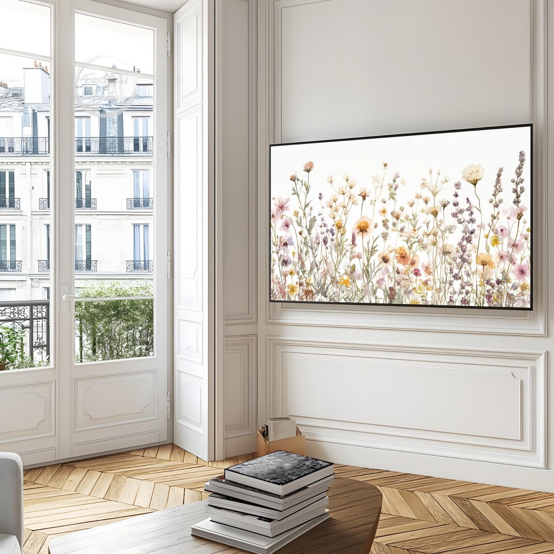 Abstract Wildflower Meadow Watercolor Summer Floral Field Wall Art - Image 6