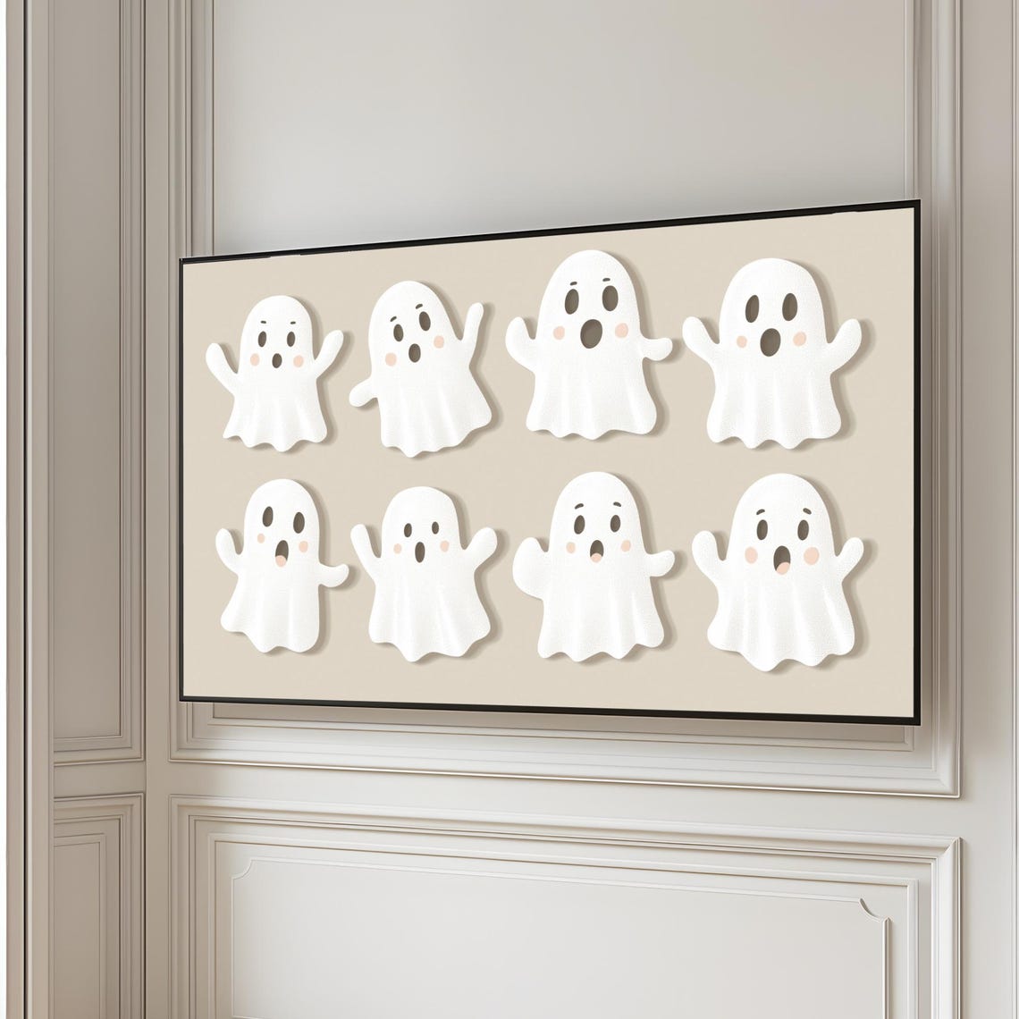 Frame Tv Art Cute Ghost Pastel Halloween Tv Art Neutral Halloween Decor Pastel Halloween Decor - Image 5