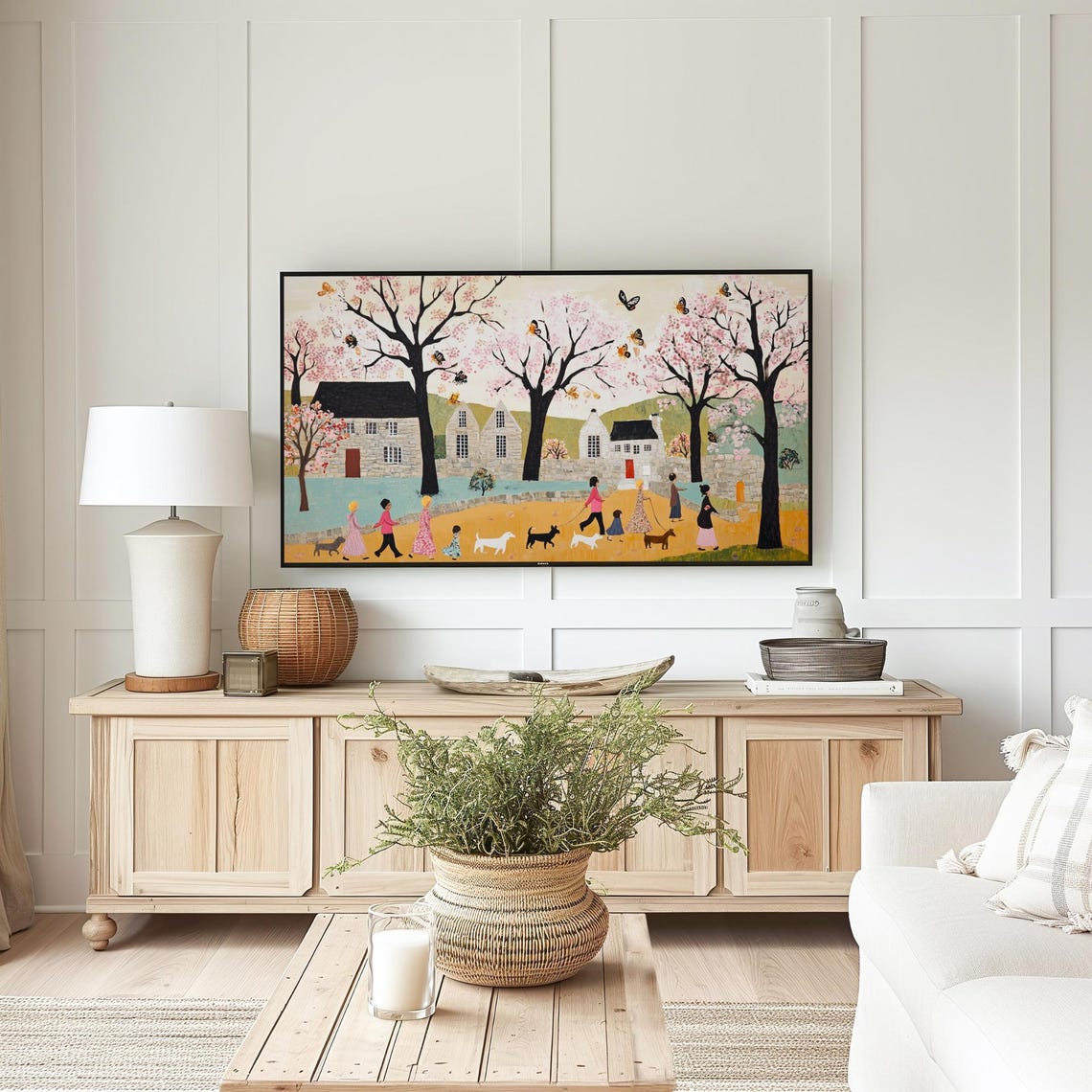 Cute Spring Frame Tv Art Abstract Spring Tv Art Modern Farmhouse Tv Decor Fun Spring Art - Image 5