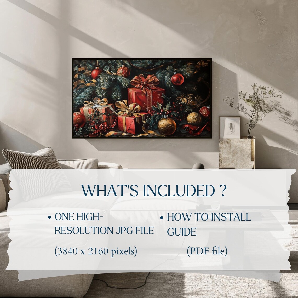 Dark Academia Christmas Gifts Still Life Frame TV Art Poster - Image 2