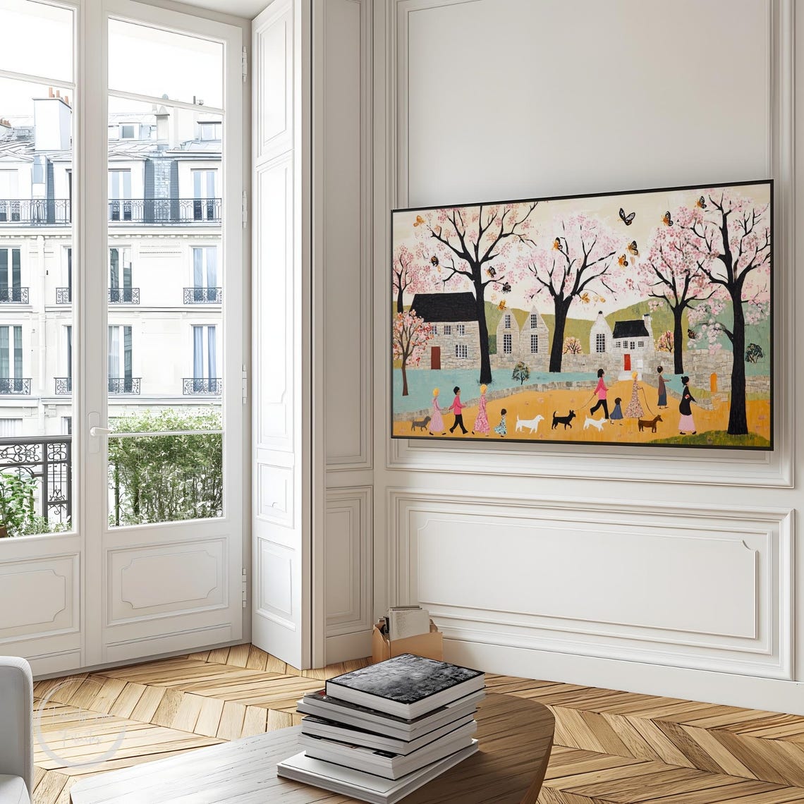 Cute Spring Frame Tv Art Abstract Spring Tv Art Modern Farmhouse Tv Decor Fun Spring Art - Image 3