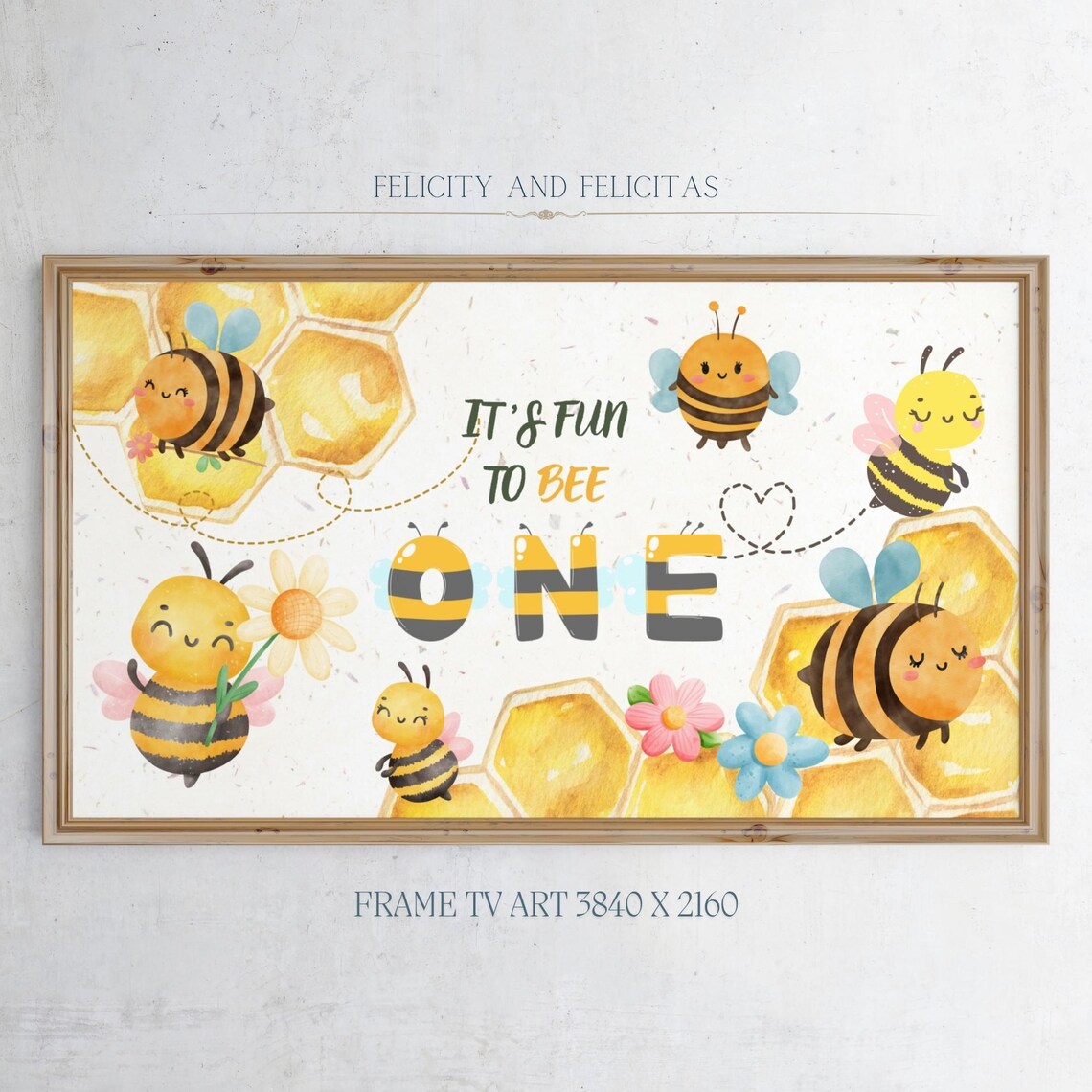 Fun to Bee One First Birthday Party Cute Honeybee Baby Decor Poster