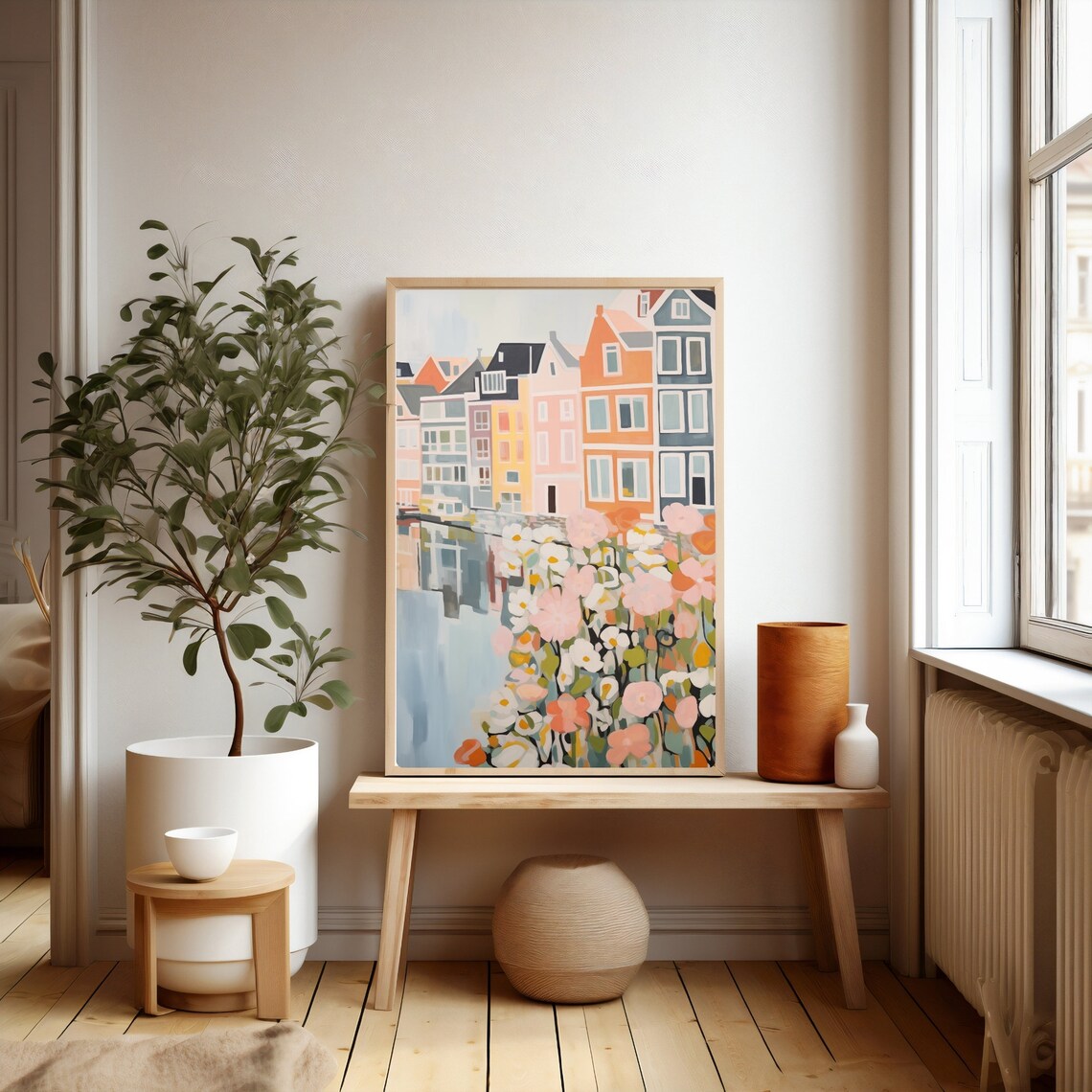 Amsterdam City Travel Poster, Canal Houses Netherlands - Image 2