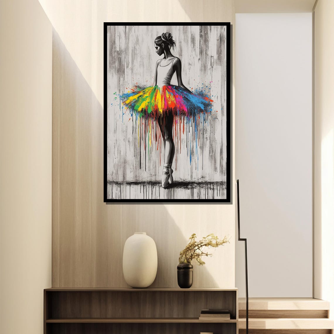 Ballerina, Modern Ballet Painting, Abstract Drip Art - Image 2