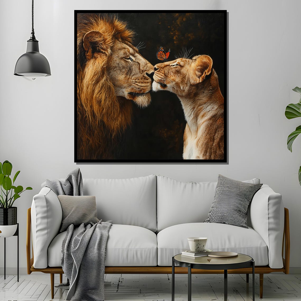 Lion And Lioness Romantic Safari Animal Print - Image 2