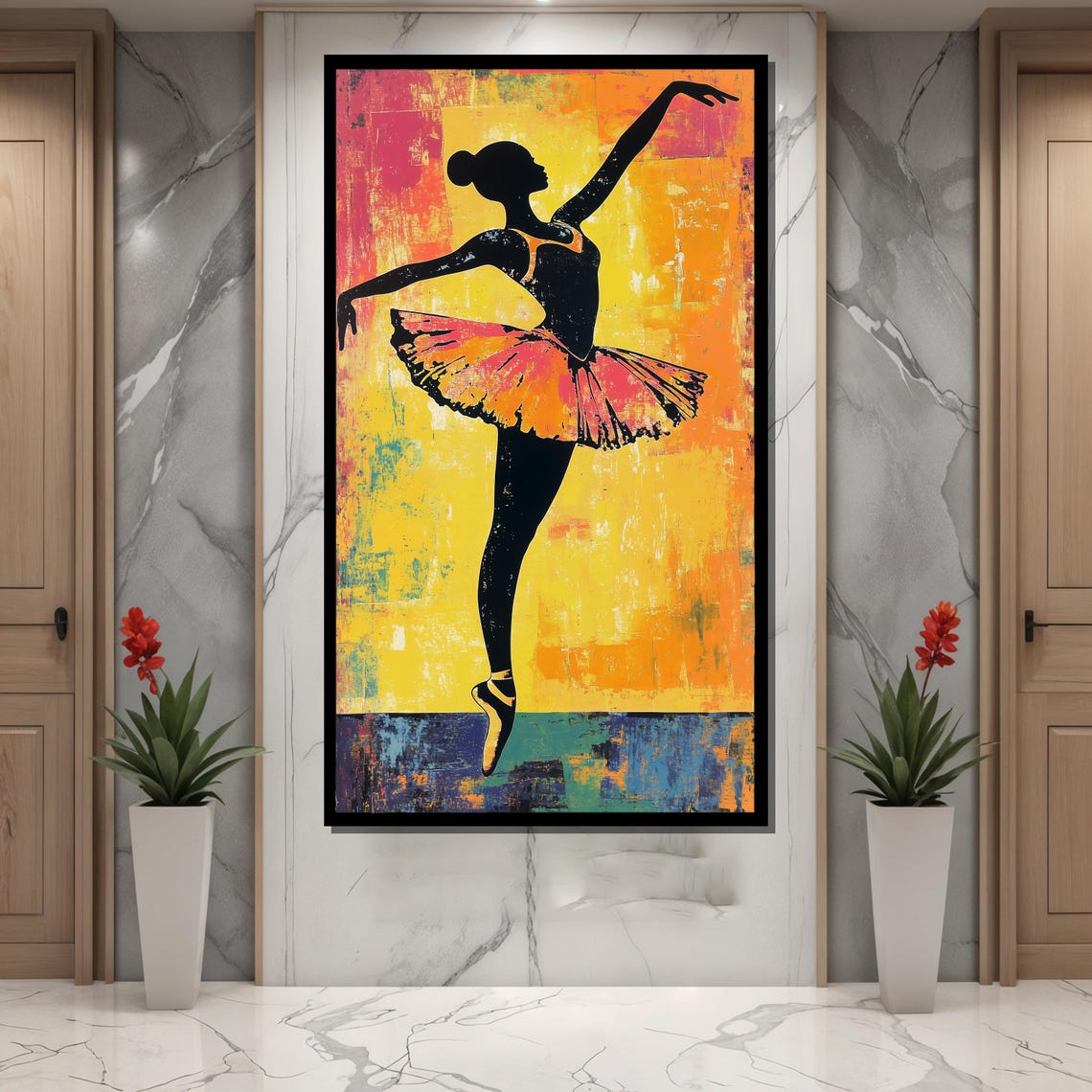 Black Ballerina, Bold Modern Ballet Decor - Image 2