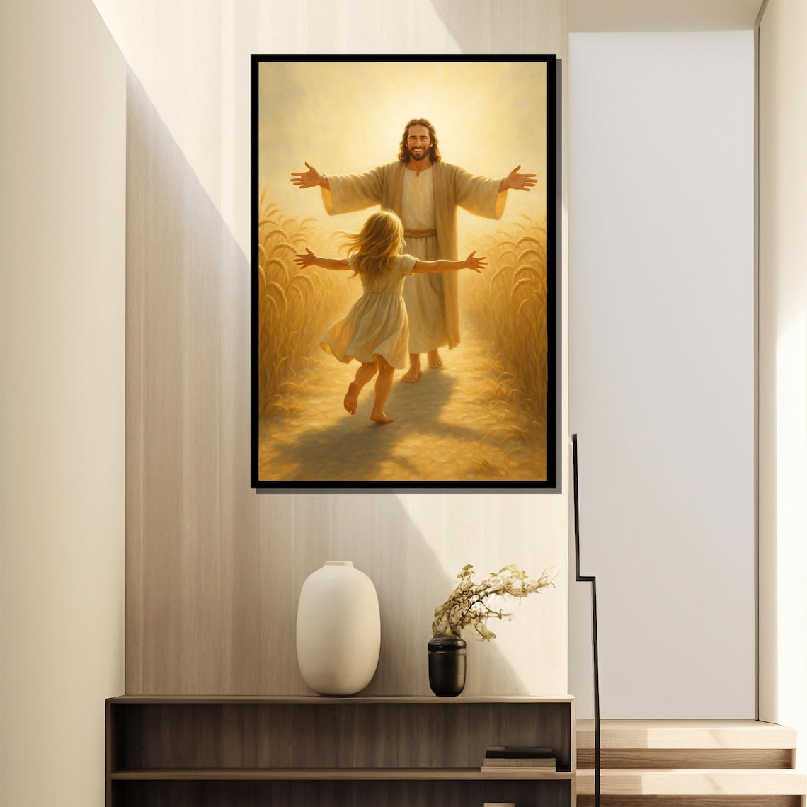 In His Arms, Jesus Christ Welcoming A Girl - Image 2