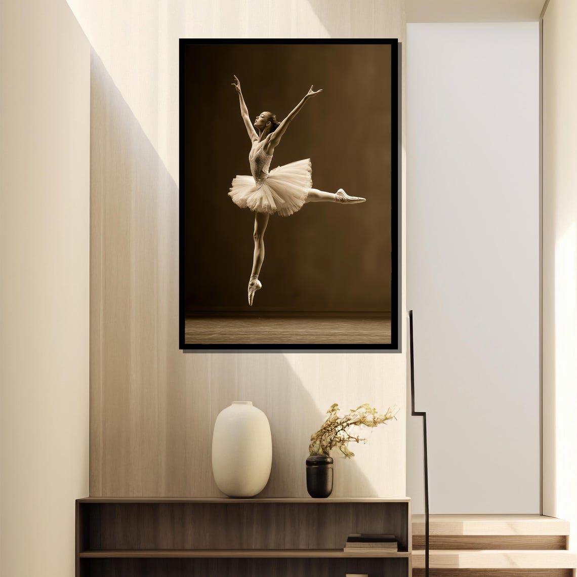 Elegant Ballerina Grand Jet, Dance Studio Decor - Image 2