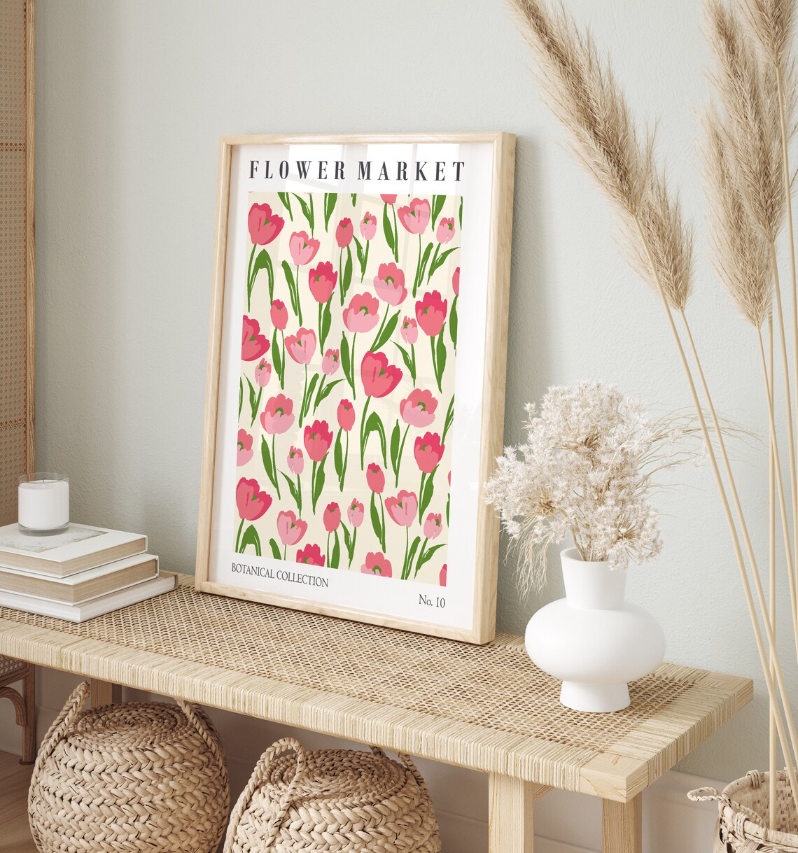 Flower Market Pink Tulip Field Botanical Collection No 10 Poster - Image 3