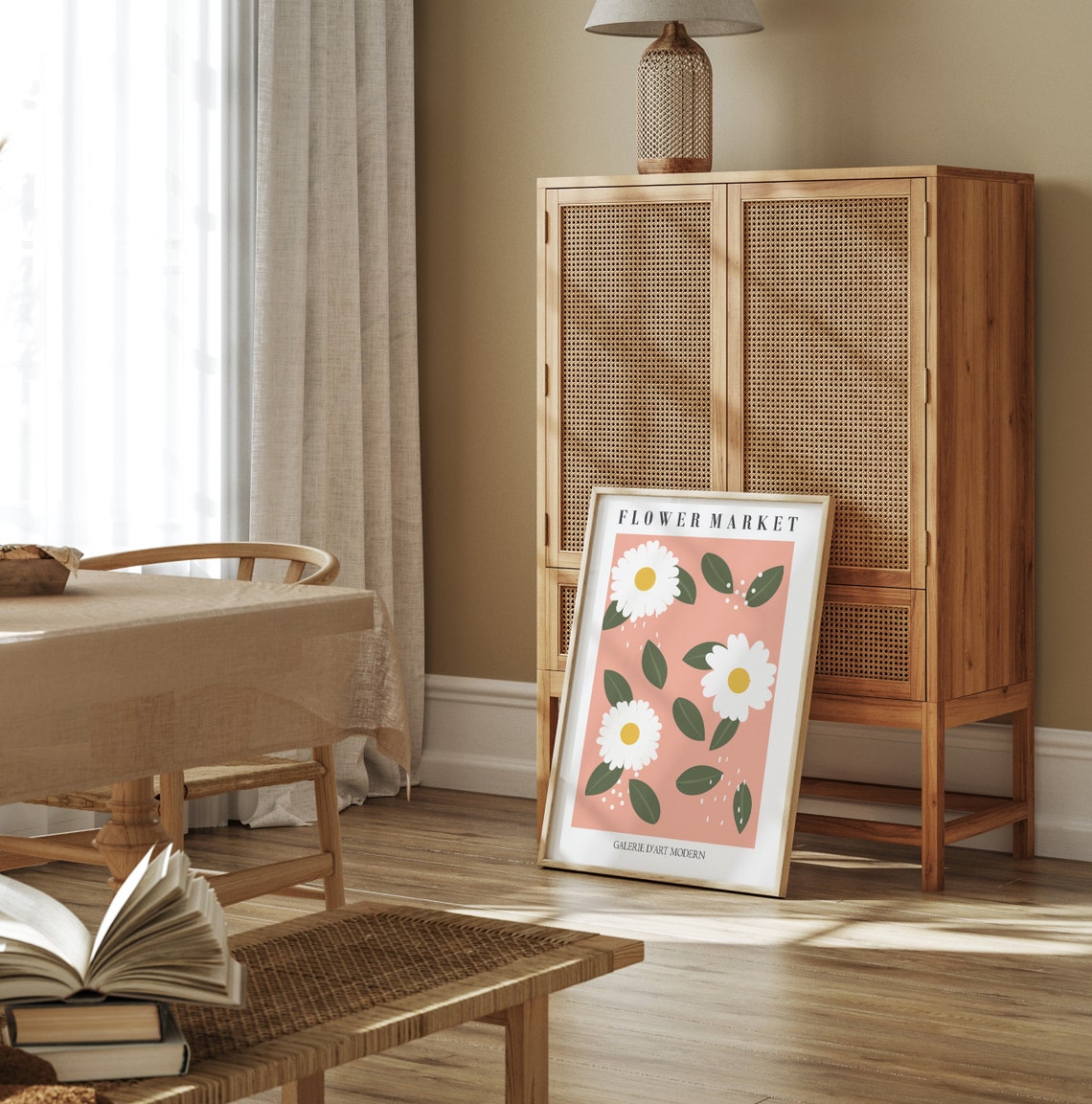 Flower Market Pink Daisies Galerie Modern Botanical Bloom Wall Art - Image 2