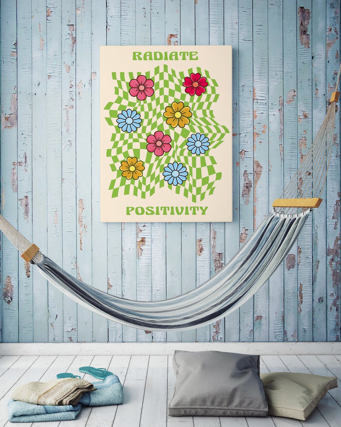Radiate Positivity Groovy Retro Motivation Poster - Image 3