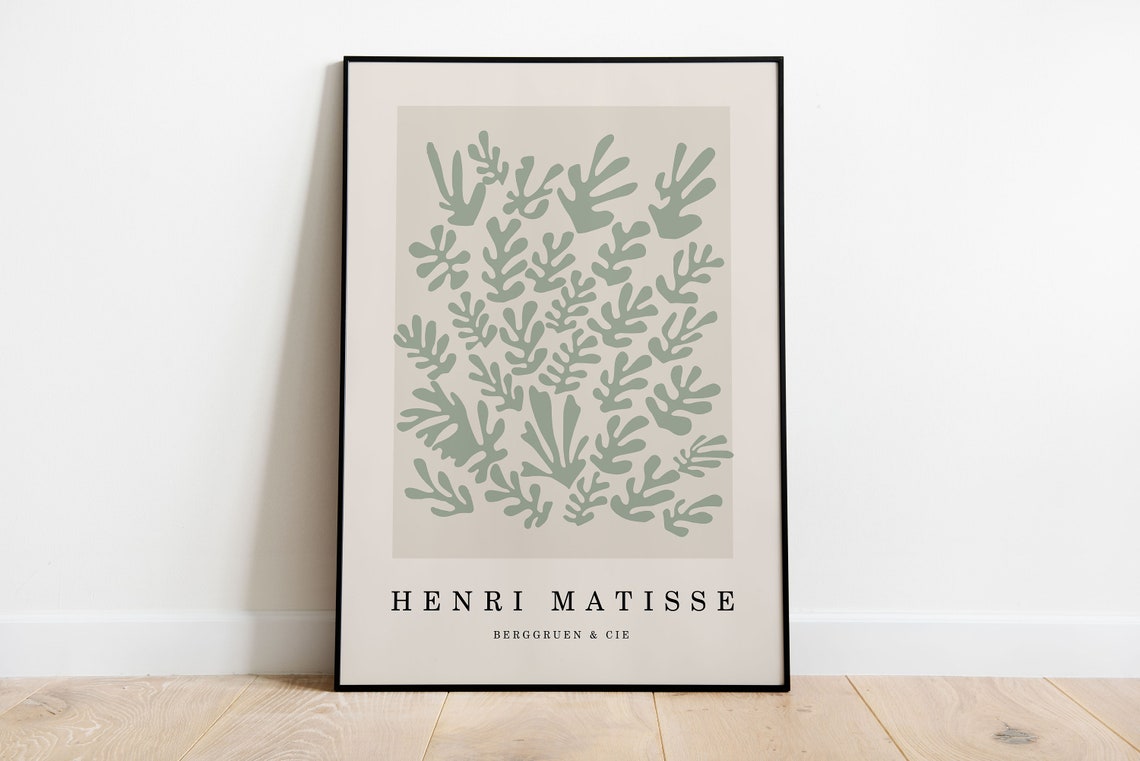 Henri Matisse Sage Green Cutout Fronds Boho Minimalist Poster - Image 4