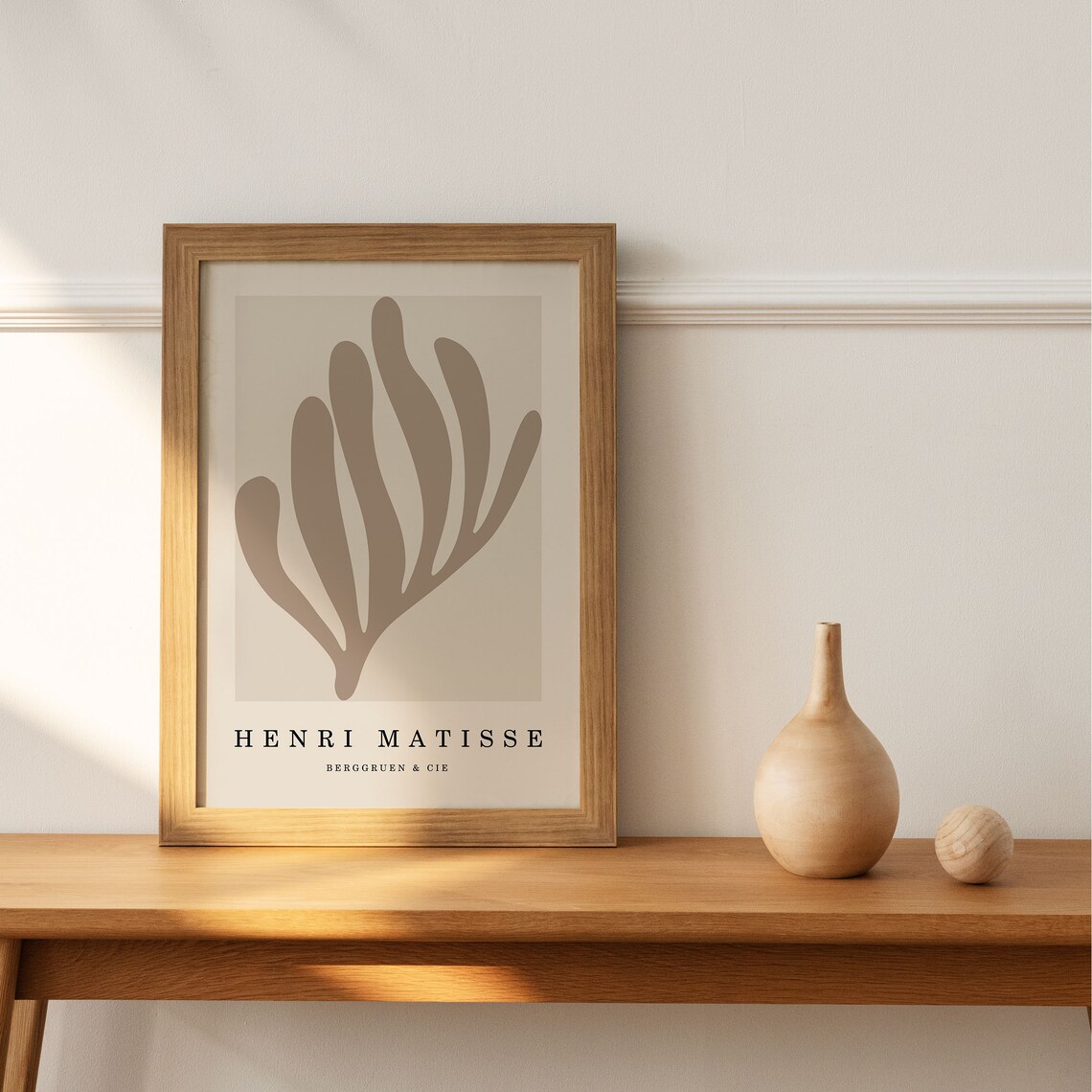 Henri Matisse Berggruen Cie Print Beige Leaf Cutout Minimalist Art - Image 4