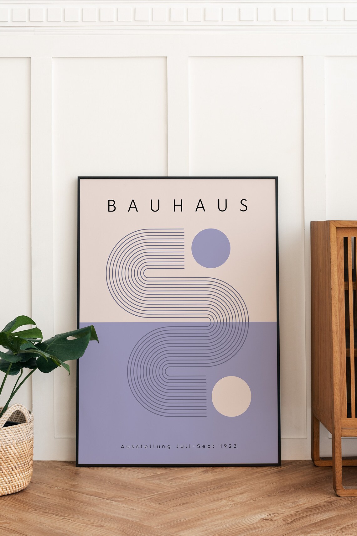 Bauhaus 1923 Exhibition Geometric Abstract Lilac Purple Modern Art Poster - Image 4