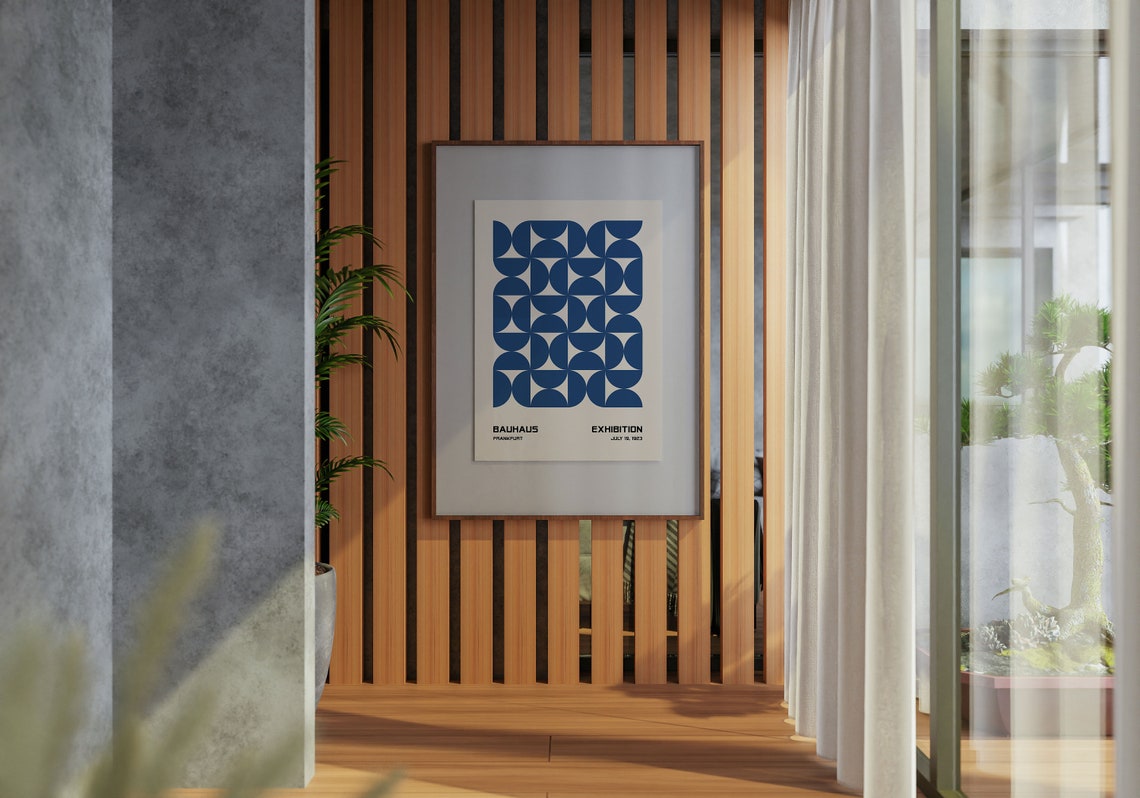 Bauhaus Frankfurt Exhibition Cobalt Blue Circle Grid 1923 Poster - Image 4