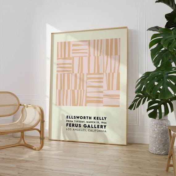 Ellsworth Kelly Exhibition Poster Beige Stripes Print Abstract Art Midcentury Print High Quality