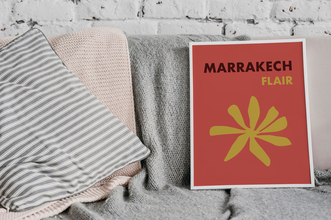 Marrakech Travel Poster, Morocco Eclectic Decor - Image 2