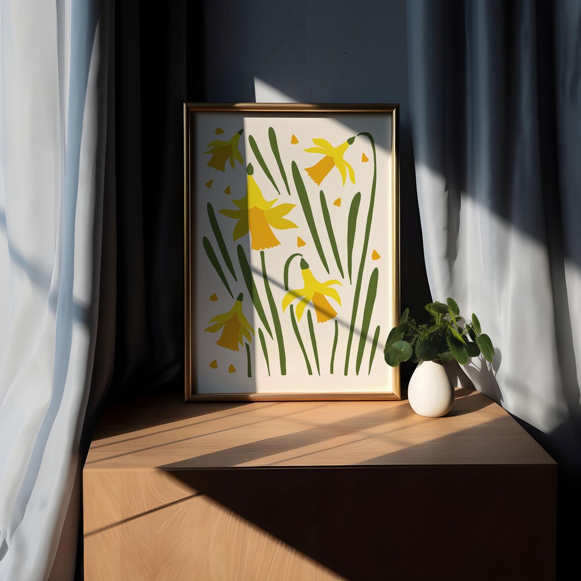 Yellow Daffodil Bloom Maximalist Flower Market Illustration Poster - Image 5