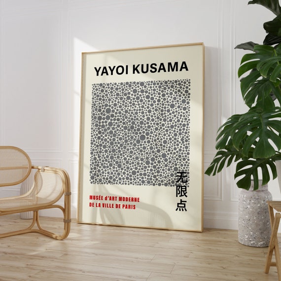 Yayoi Kusama Exhibition Poster Gallery Wall Art Kusama Print Kusama Nets Japanese Decor Printable Minimalist Poster