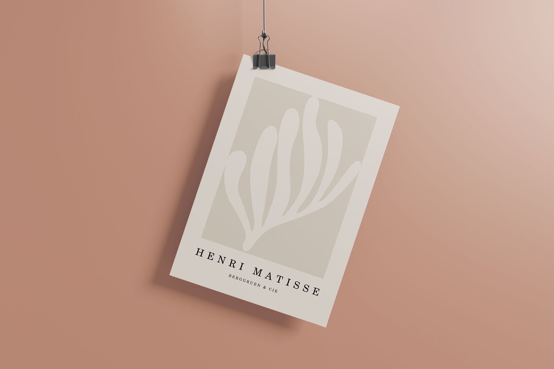 Henri Matisse Berggruen Cie Print White Leaf Cutout Minimalist Art - Image 2