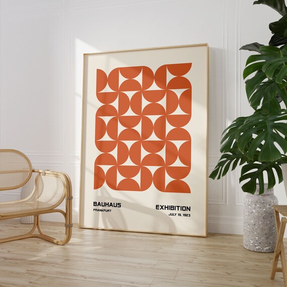 Bauhaus Poster Print Bauhaus Printable Exhibition Poster Geometric Wall Art Mid Century Modern Bauhaus Decor Minimalist Retro Wall Art