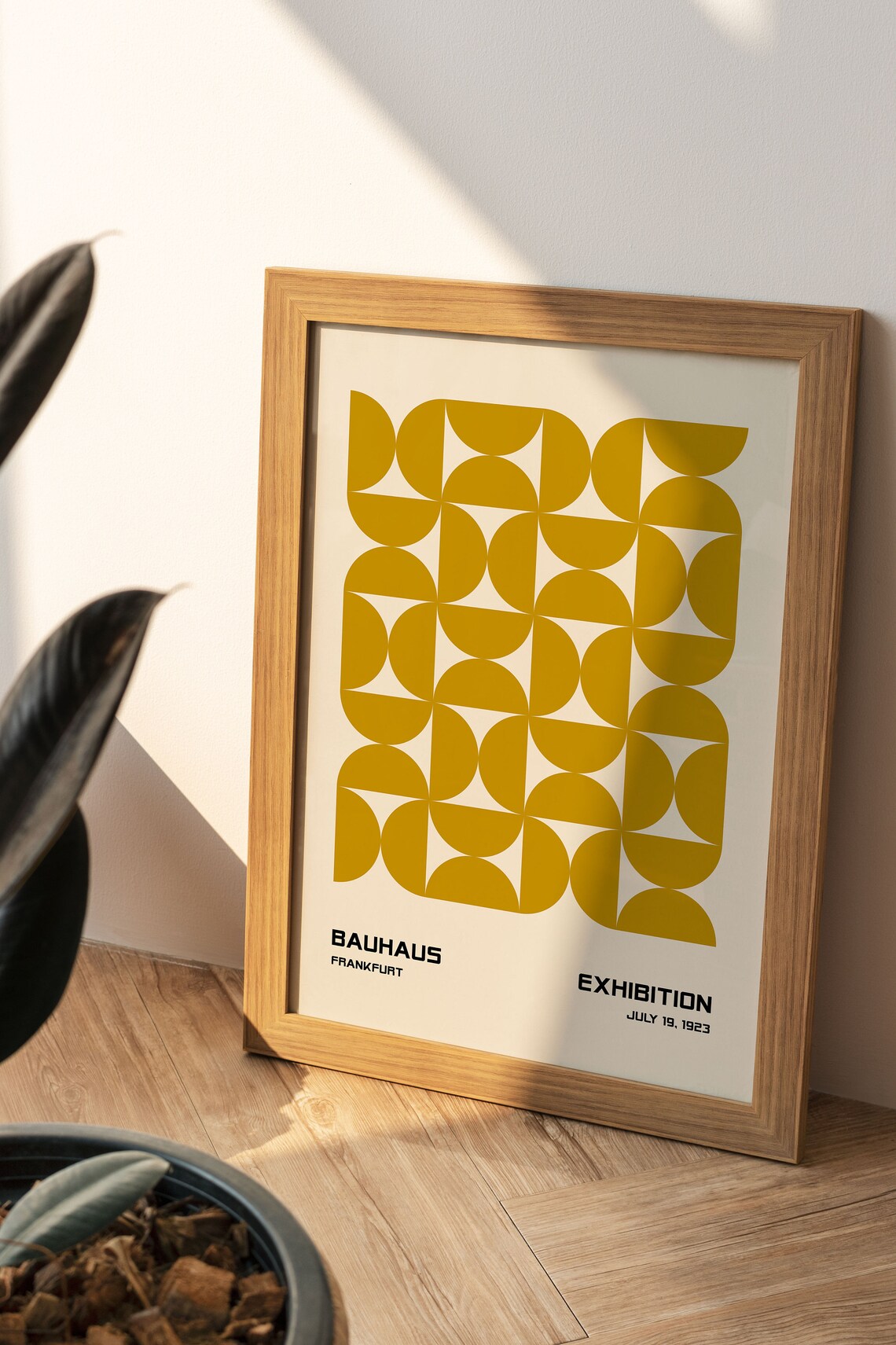 Bauhaus Frankfurt Exhibition Mustard Yellow Circle Grid 1923 Print - Image 5