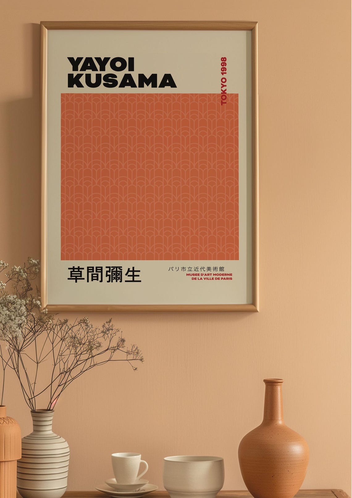 Yayoi Kusama Tokyo 1998 Orange Arch Pattern Exhibition Poster - Image 3